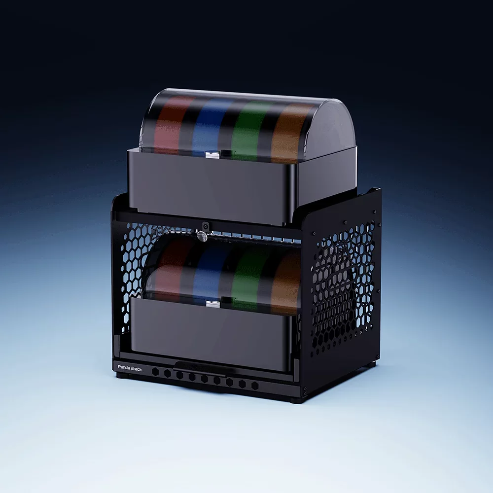 BIQU Panda Stack Aluminum Alloy Multi-Layer Rack with Dual AMS and ViViD Setup for Bambu Lab A1A1 mini 4