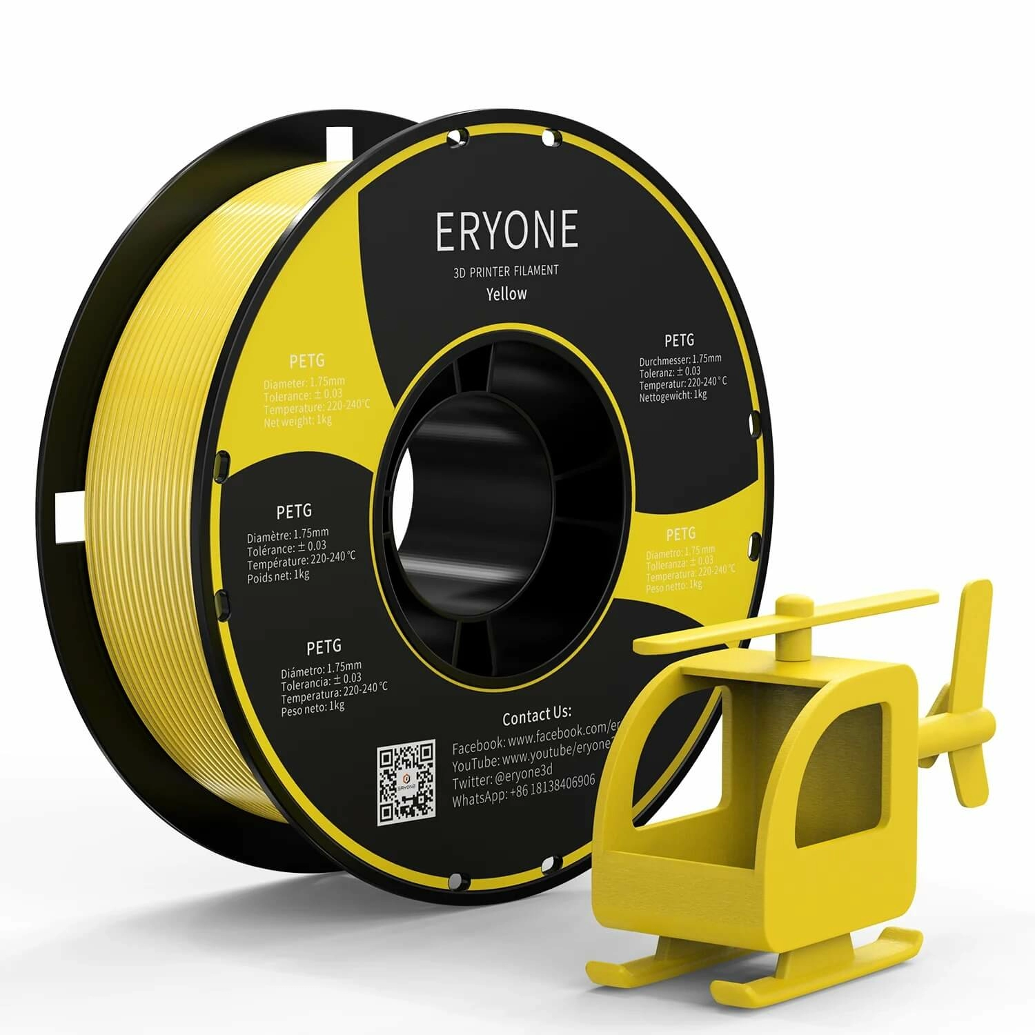 PETG plastik 1.75 mm ERYONE yellow 1 kg PETG plastik 1.75 mm ERYONE yellow 1 kg