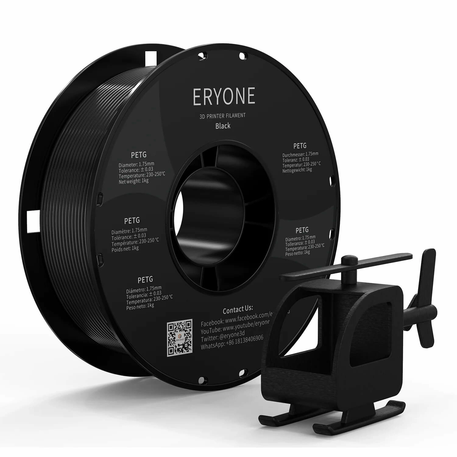 PETG plastik 1.75 mm ERYONE black 1 kg PETG plastik 1.75 mm ERYONE black 1 kg