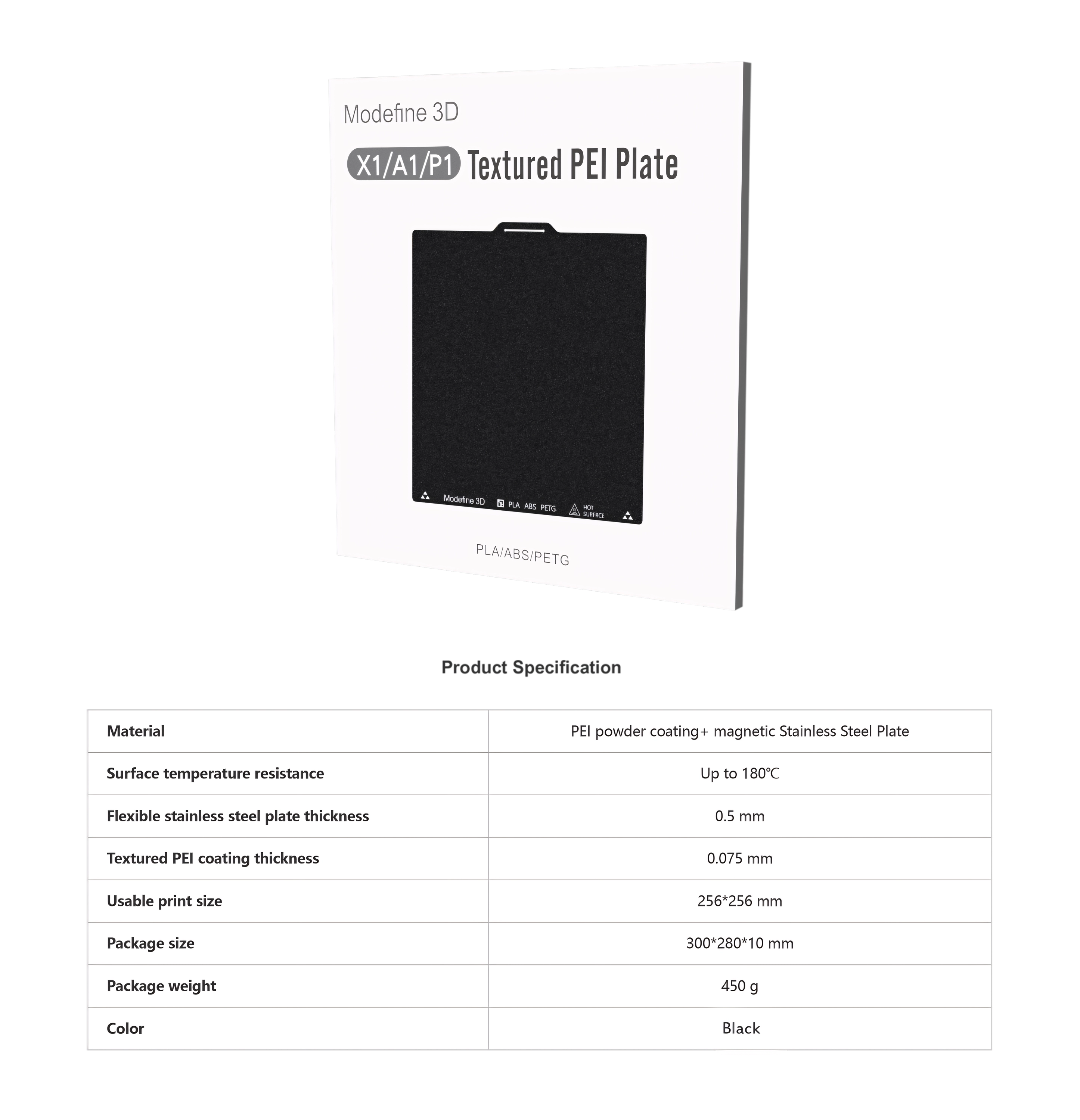 PEI_Modefine3D_Platform_for_Bambu_Lab_A1_X1_P1_3D_Printer_Black_11