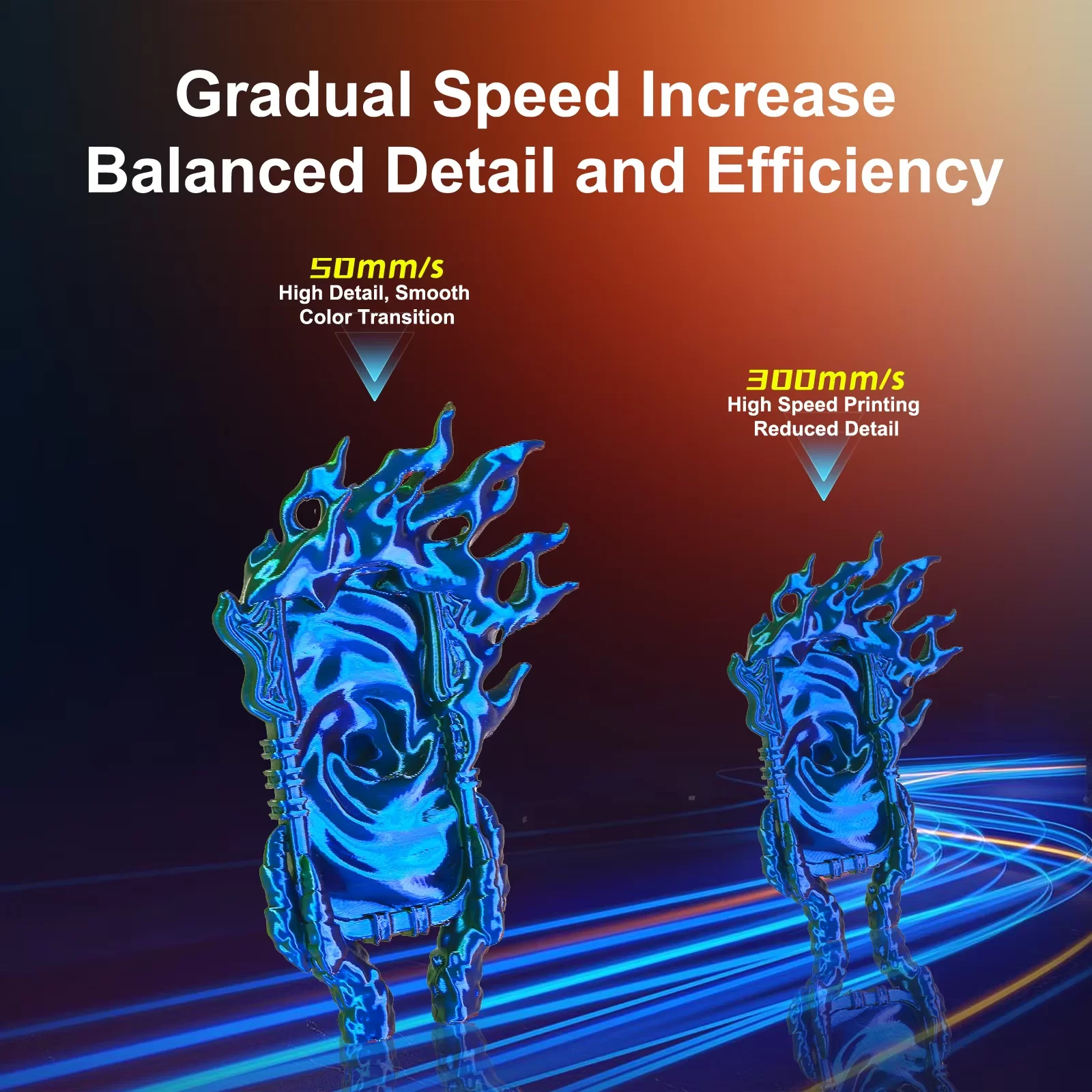 PLA Silk трехцветный Gold Blue Purple 4