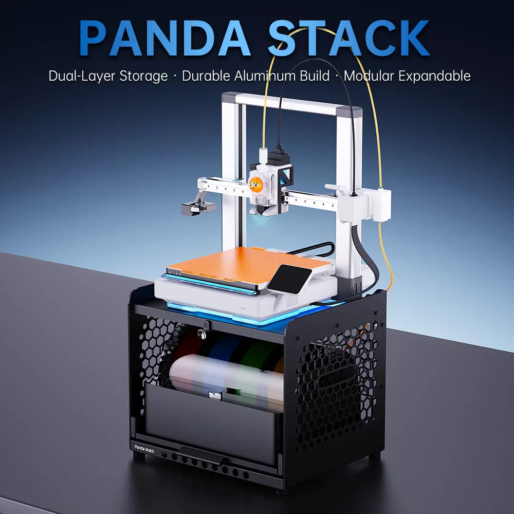 BIQU Panda Stack Aluminum Alloy Multi-Layer Rack with Dual AMS and ViViD Setup for Bambu Lab A1A1 mini 5