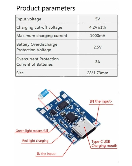 Modul zaryada Tp4056 type-c 6