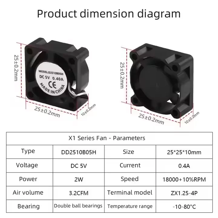 Cooling fan for Bambu Lab for P1 Series 2