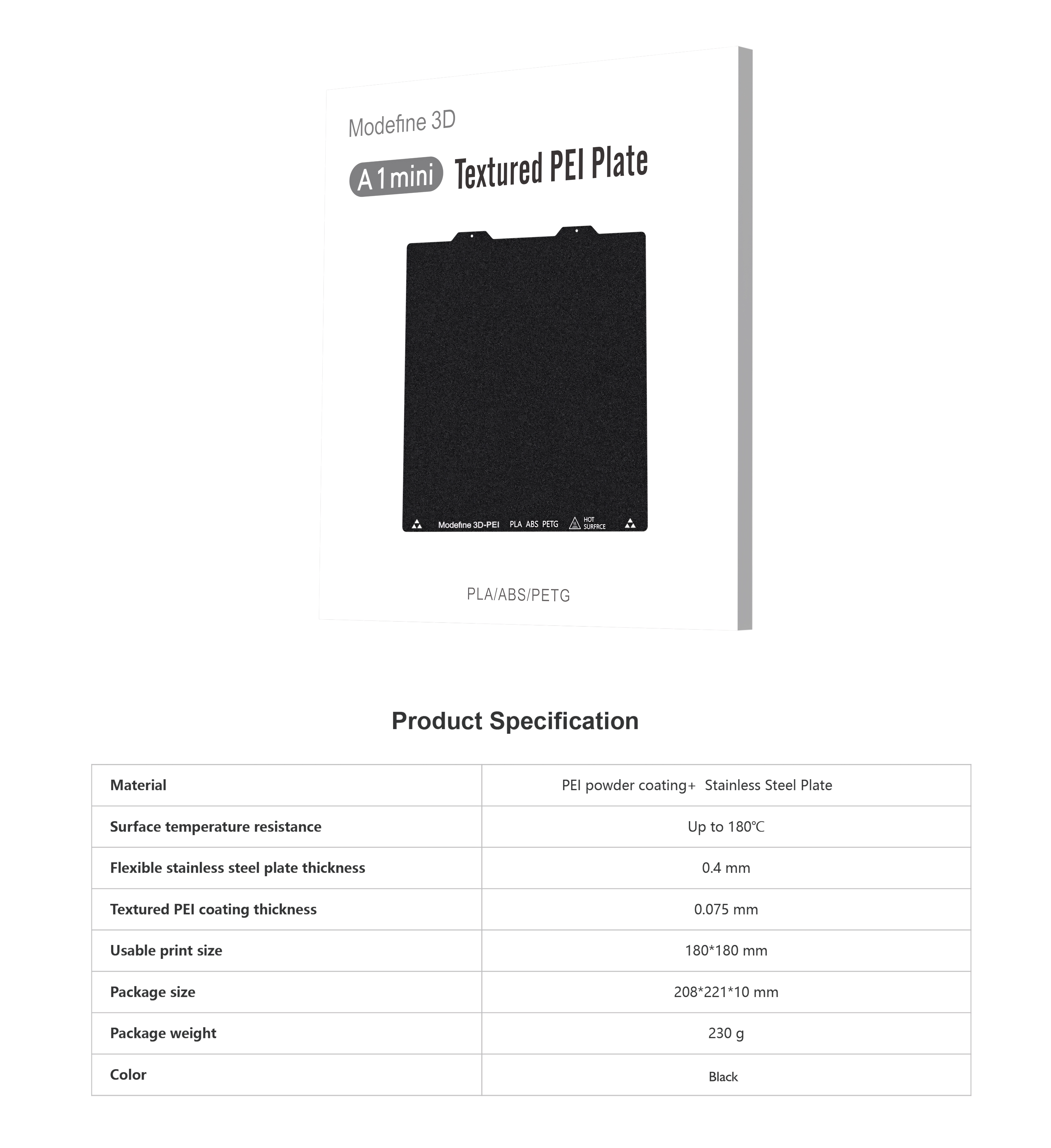 PEI_Modefine3D_Platform_for_Bambu_Lab_A1_mini_3D_Printer_Black_11