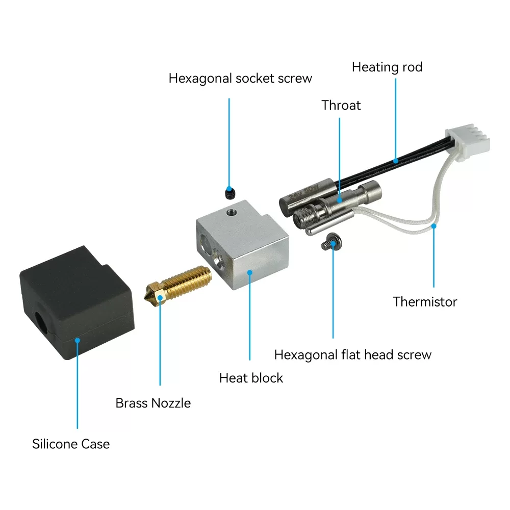 Hotend kit For Anycubic Kobra S1 Brass Nozzle 6