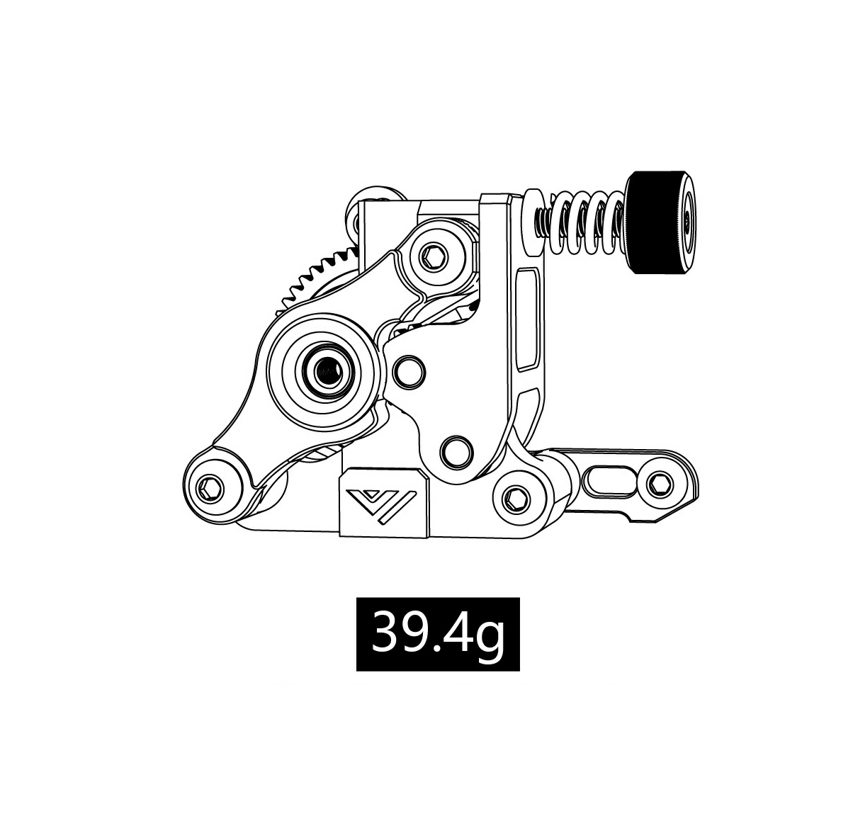 Metallicheskij kompaktnyj ekstruder Mellow VZ s motorom 8T 5