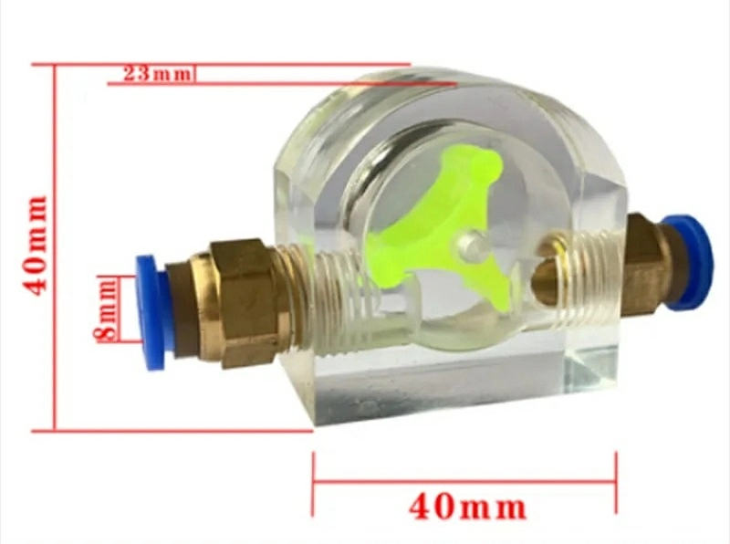 Визуальный индикатор потока жидкости пластиковый (8 мм, 1-1) размеры