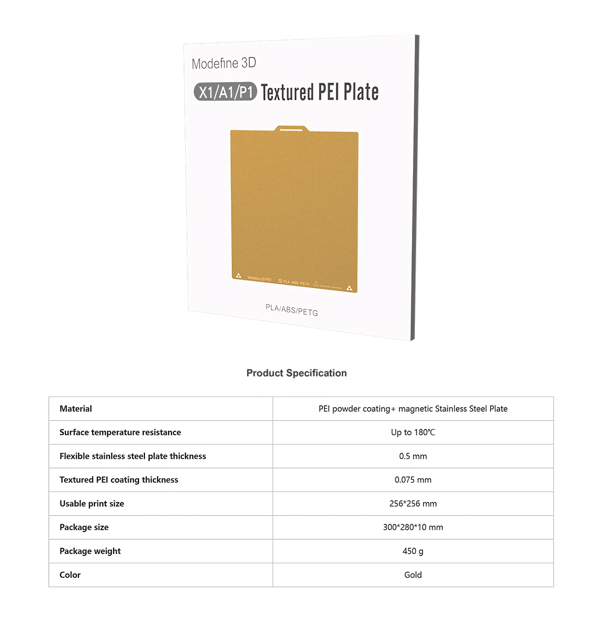 PEI_Modefine3D_Platform_for_Bambu_Lab_A1_X1_P1_3D_Printer_Gold_10