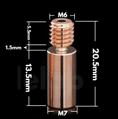 Термобарьер V6 гладкий Bi-Metal титан-медь (Исполнение 1) Trianglelab