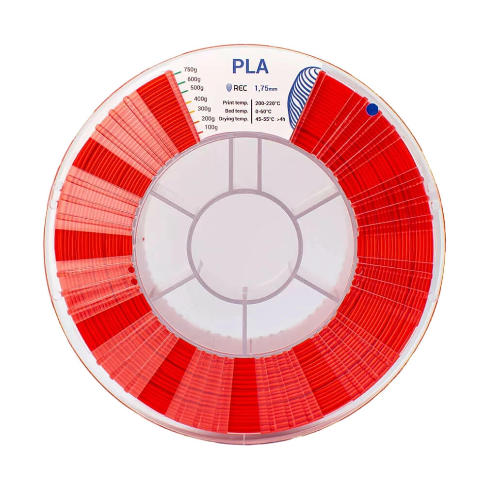 PLA пластик 1,75 REC красный 0,75 кг