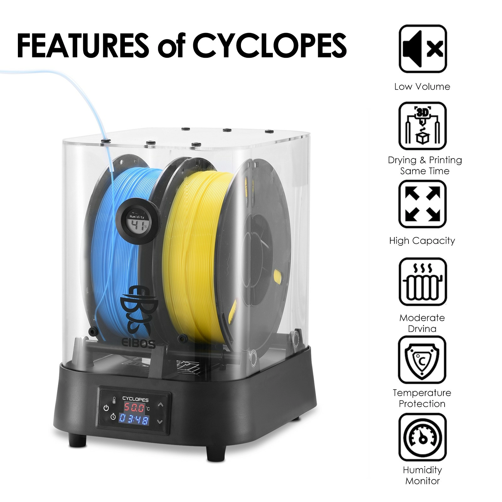 Сушилка для 2х катушек пластика EIBOS-CYCLOPES