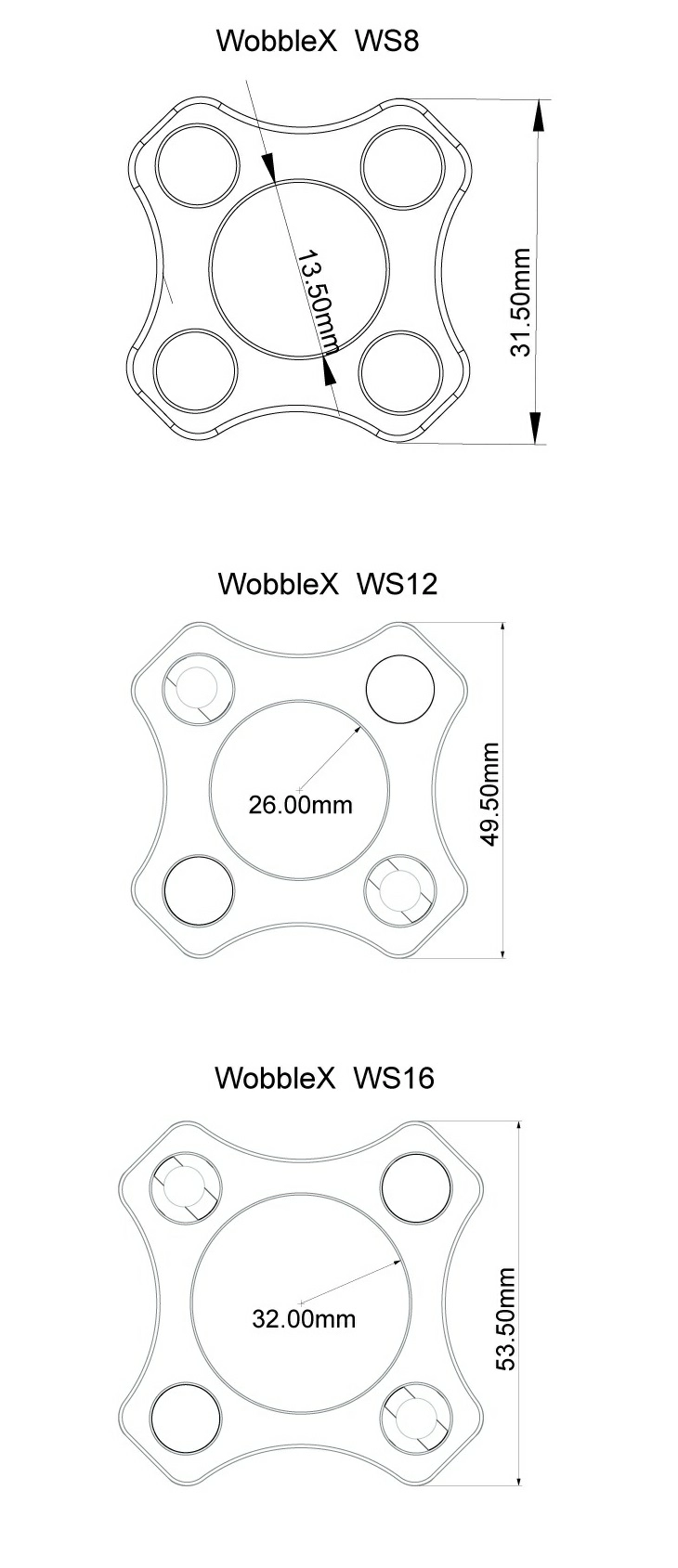 Антивоблинговая проставка Mellow NF WobbleX WS8 размеры Антивоблинговая проставка Mellow NF WobbleX WS8 размеры