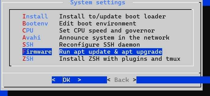 Обновить файлы прошивки
