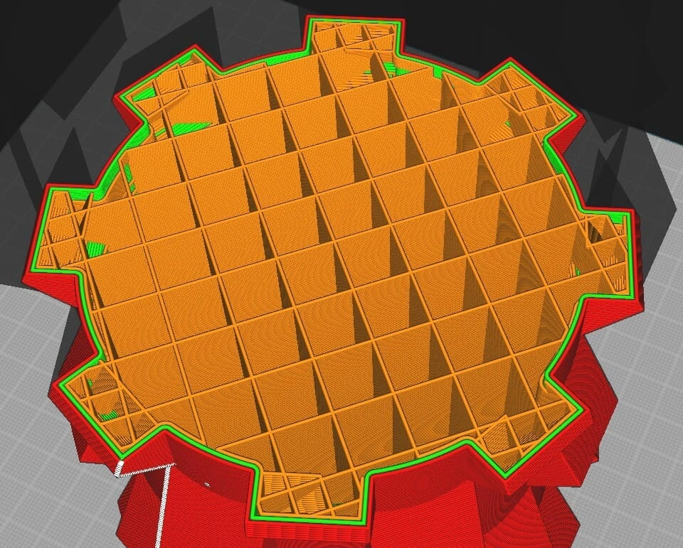 Шаблон заполнения 3D печати в виде сетки