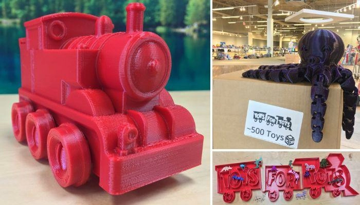 Подарки, напечатанные на 3D-принтере с помощью STL-файлов, предлагаемых в рамках программы (фото предоставлено: IC3D)