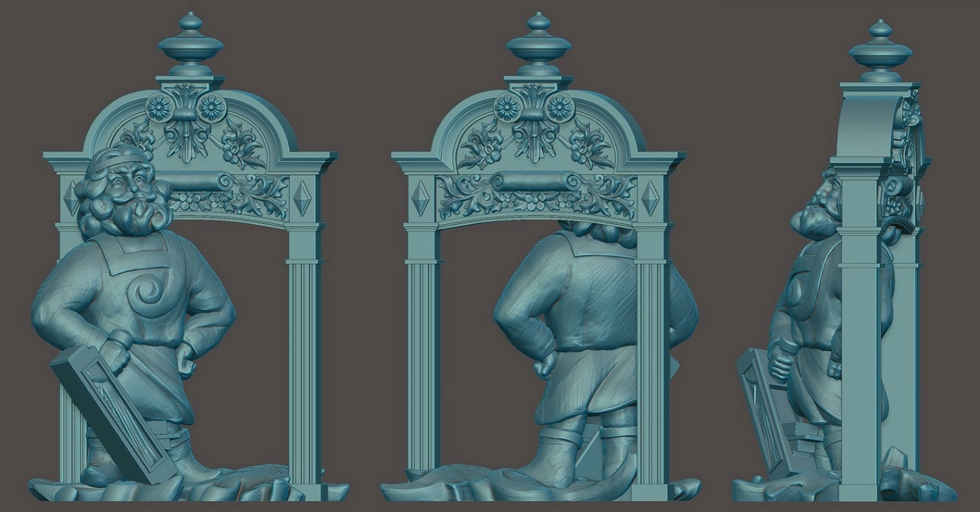 3D модель Деревянных дел мастер в ZBrush