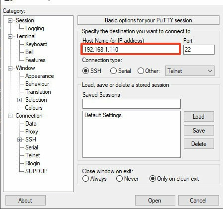 Запуск PuTTY