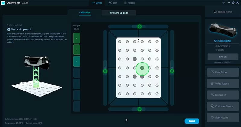 Первоначальная калибровка CR-Scan Raptor Pro Первоначальная калибровка CR-Scan Raptor Pro