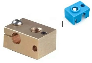 Нагревательный блок PT100 V6 Trianglelab латунный + теплоизоляция