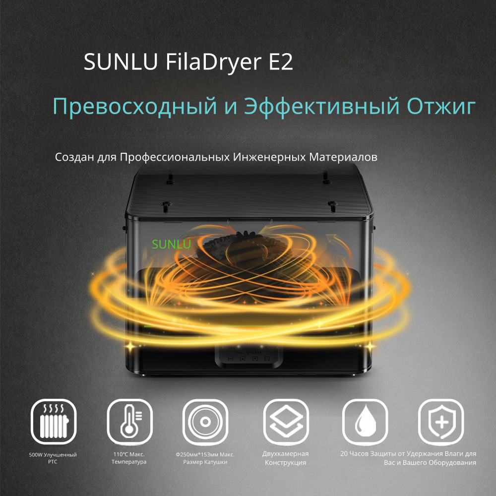 Высокотемпературная сушилка пластиков SUNLU E2