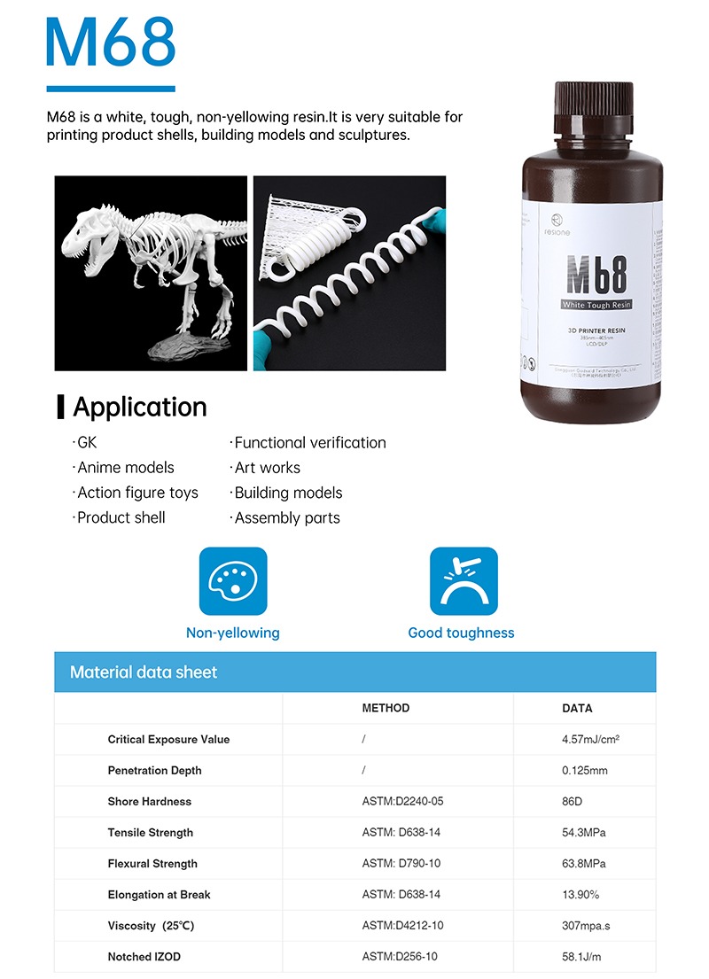 Фотополимерная смола Resione M68 1 кг, черная-2