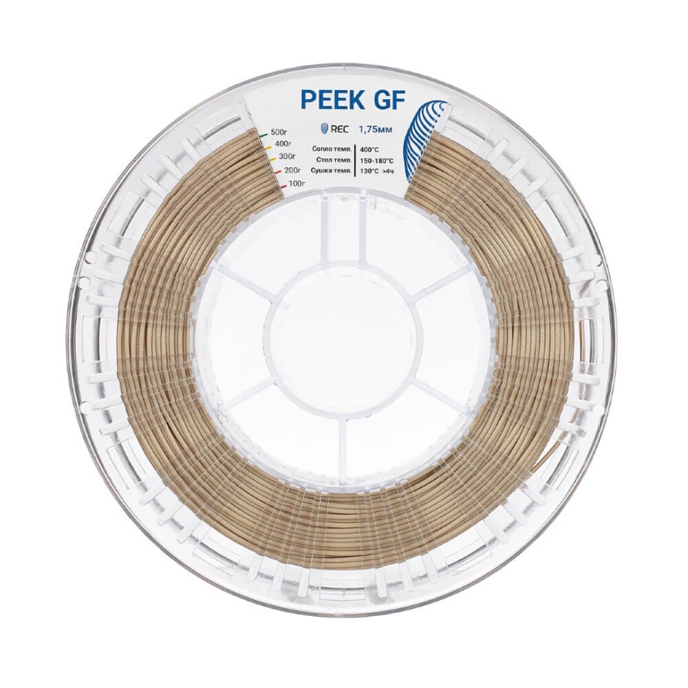 PEEK CF пластик 1,75 REC натуральный 0,5 кг