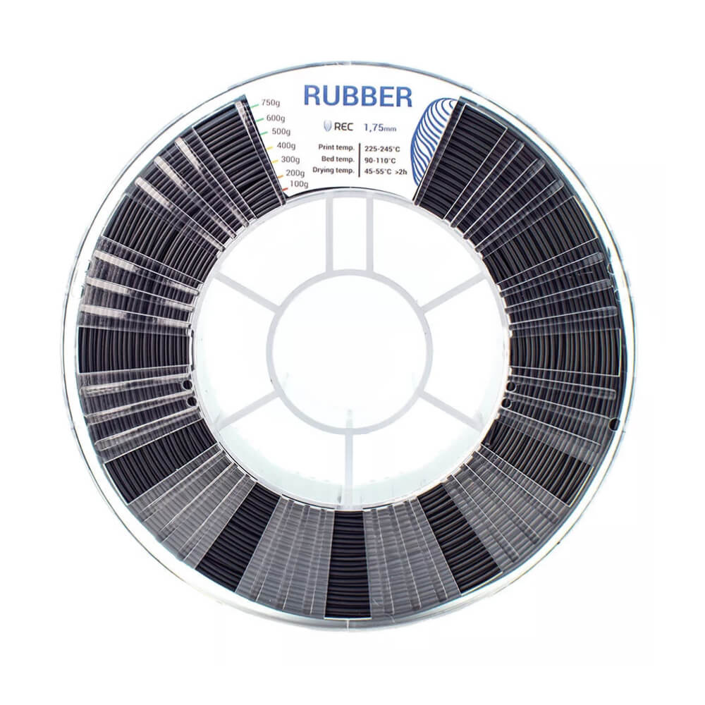 RUBBER пластик 1,75 REC черный 0,75 кг