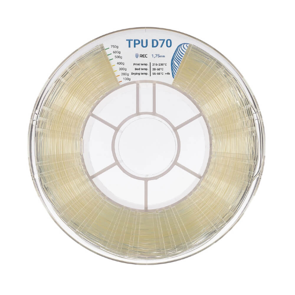 TPU D70 пластик 1,75 REC натуральный 0,75 кг