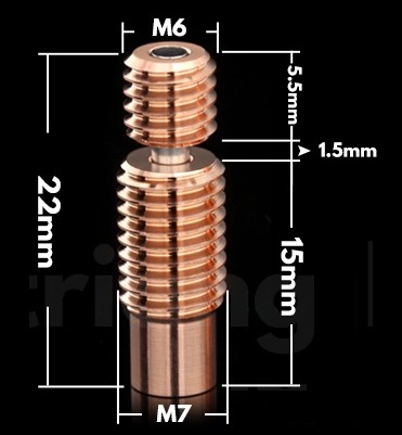 Термобарьер V6 Bi-Metal титан-медь (Исполнение 1) Trianglelab Термобарьер V6 Bi-Metal титан-медь (Исполнение 1) Trianglelab