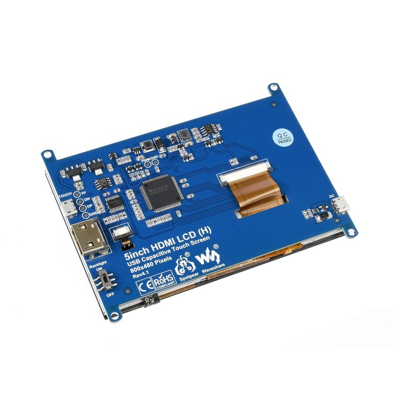 Сенсорный емкостной TFT LCD (H) V4-дисплей Raspberry Pi Waveshare, HDMI, 800x480 / 5”