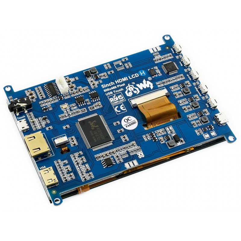 Сенсорный емкостной TFT LCD (H)-дисплей Raspberry Pi Waveshare, HDMI/VGA, 800x480 / 5”