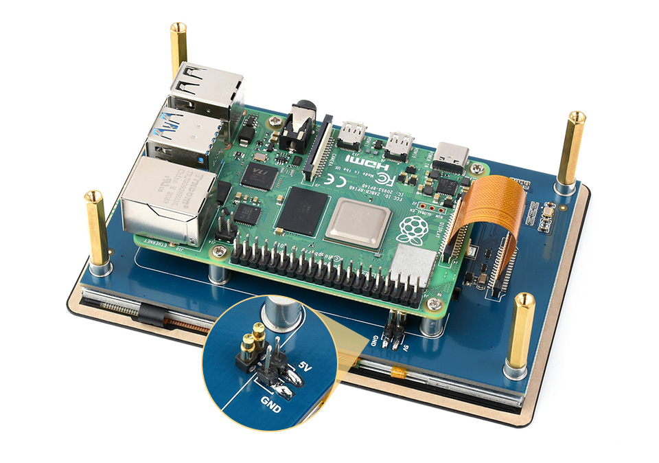 Sensornyj emkostnyj IPS LCD (B)-displej Rasberry Pi Waveshare 3