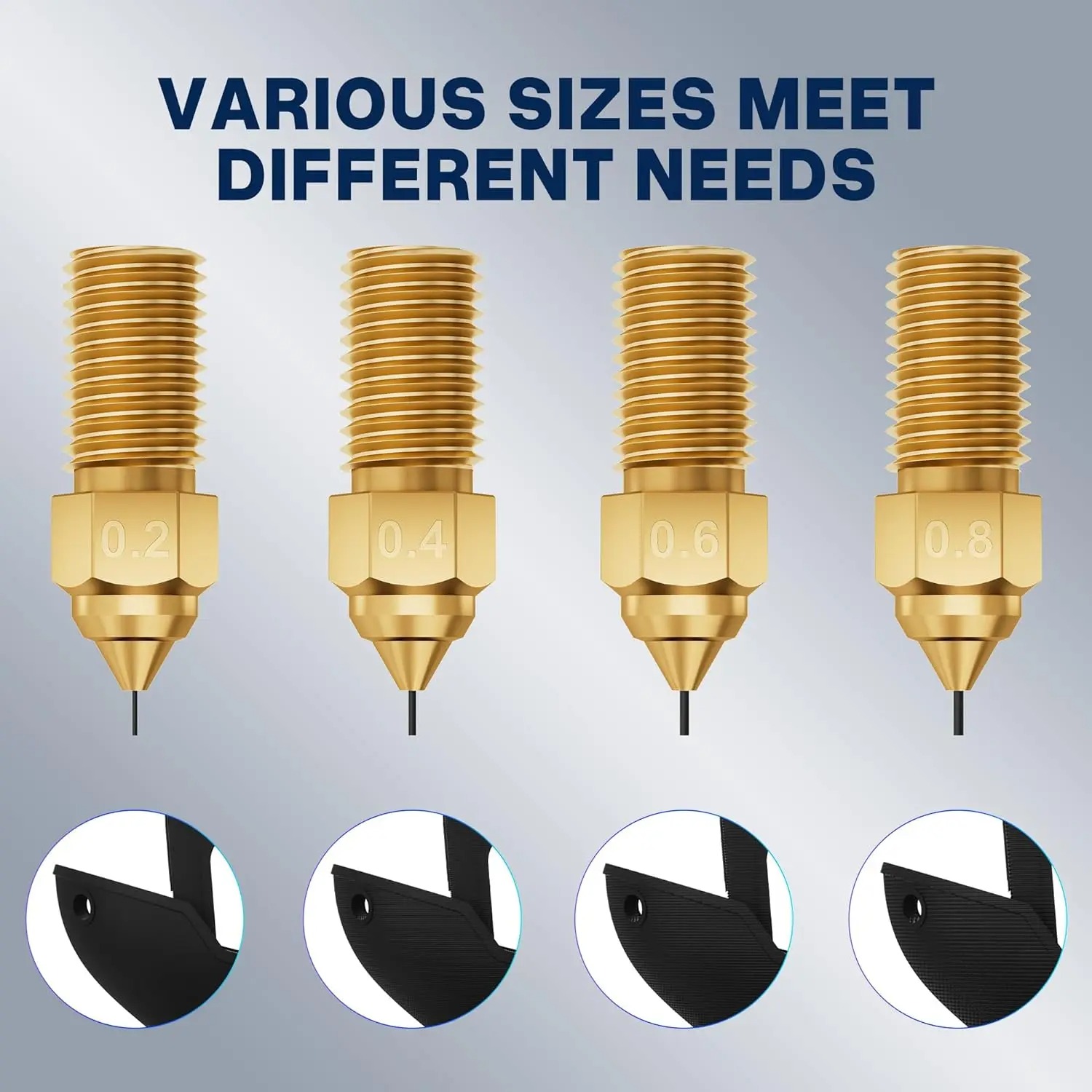 Multi-Size Brass Nozzle Kit for elegoo Neptune 4-4-Pro