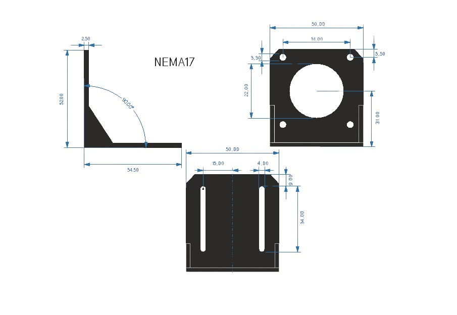 Металлический кронштейн-уголок для Nema 17