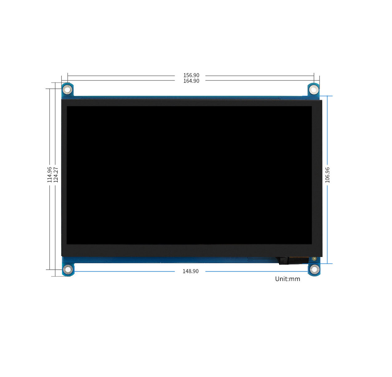 Sensornyj emkostnyj QLED IPS displej Raspberry Pi Waveshare 4