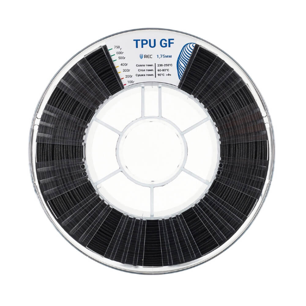 TPU GF пластик 1,75 REC черный 0,75 кг