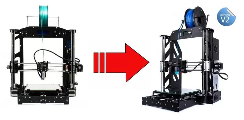 Обновление линейки 3D принтеров Prusa i3 Steel и Bizon. Версия V2